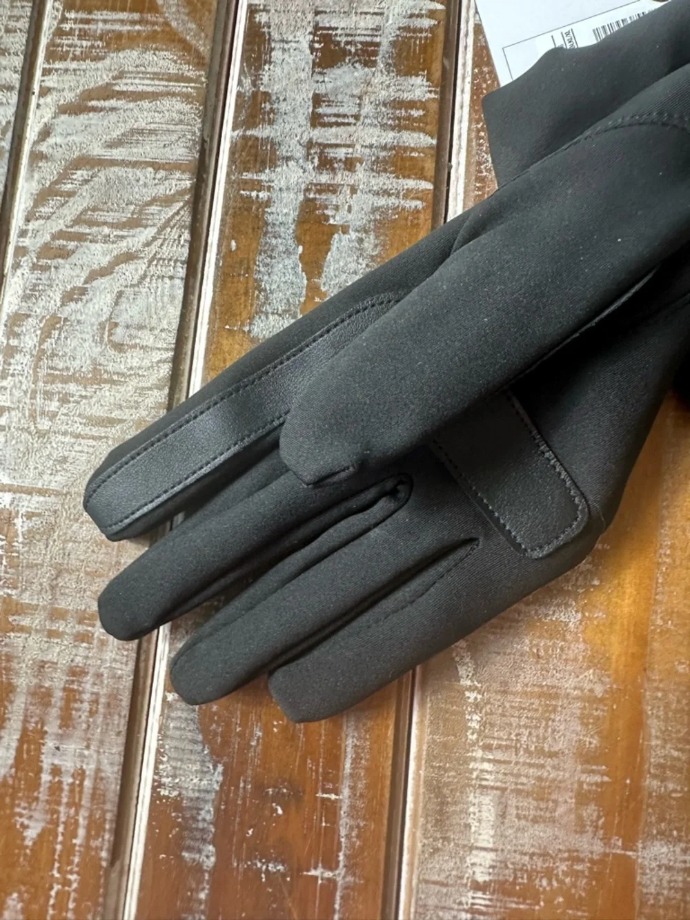 isotoner Black Gloves with Red Logo Accent - Picture 4 of 5